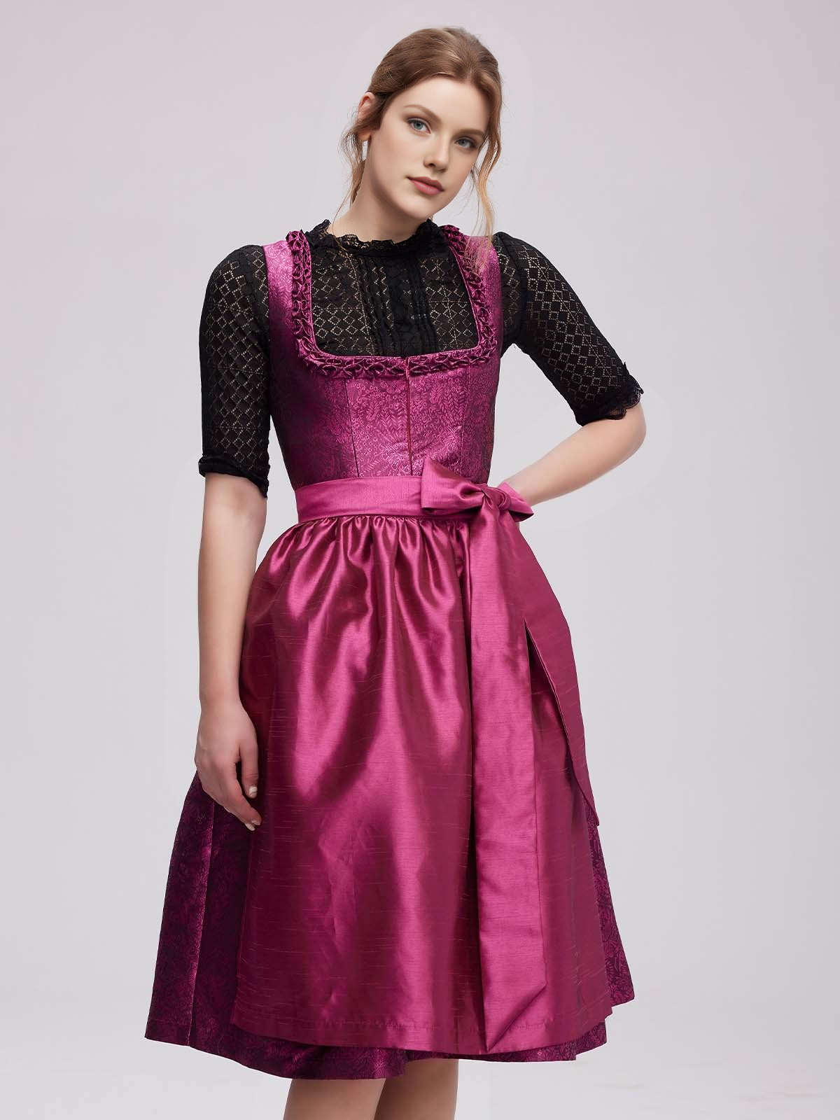 Elegante pinke Bluse mit Reißverschluss vorne