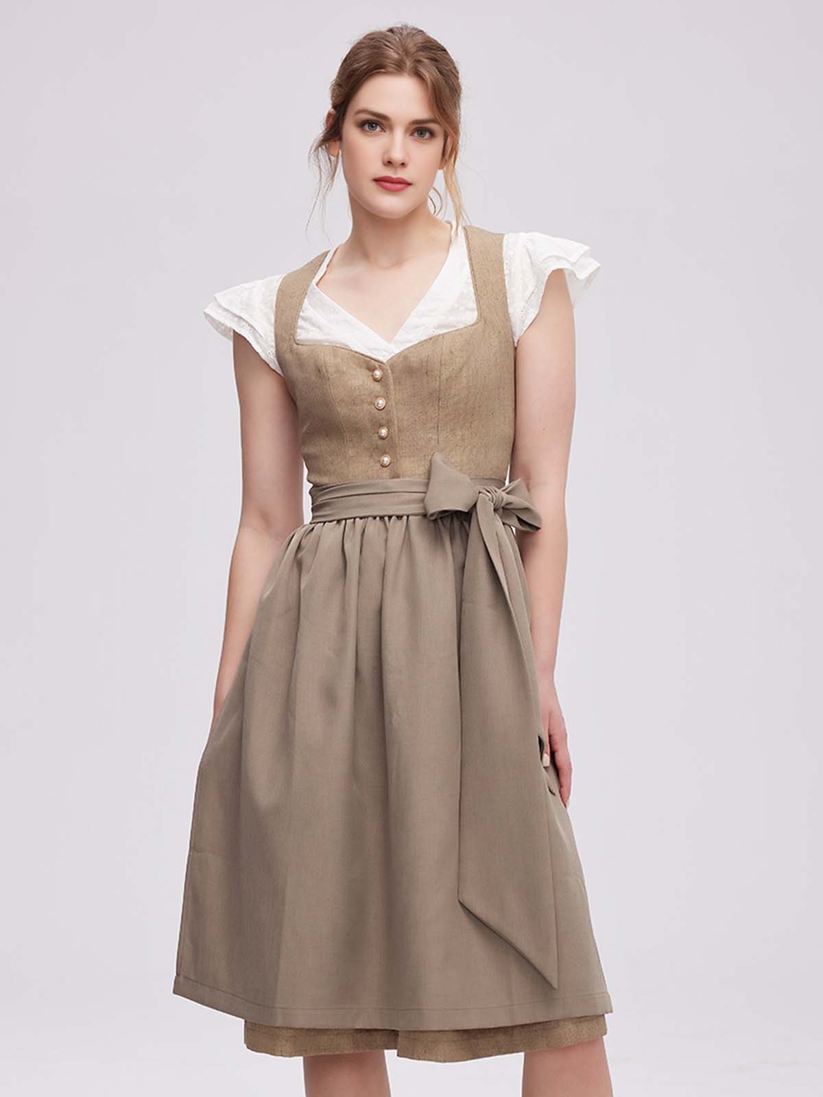 Hochwertiges Dirndl in Grün mit floralen Details