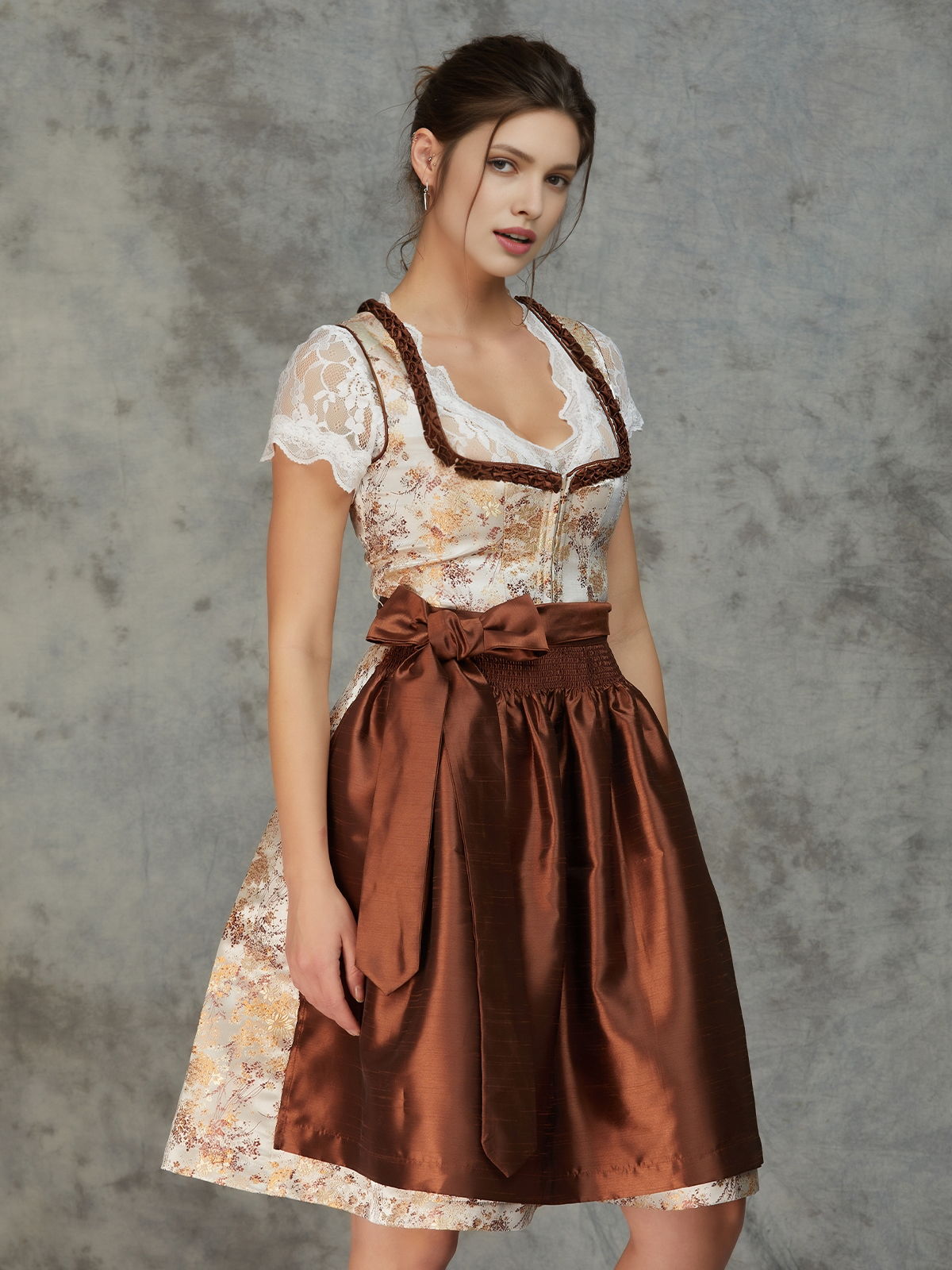 Dirndl Bluse Langarm in Gelb
