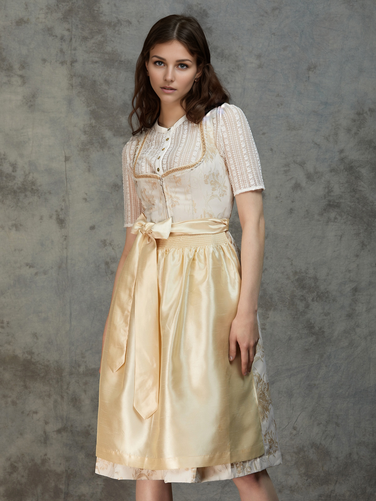 Dirndl mit Hakenverschluss in Gelb