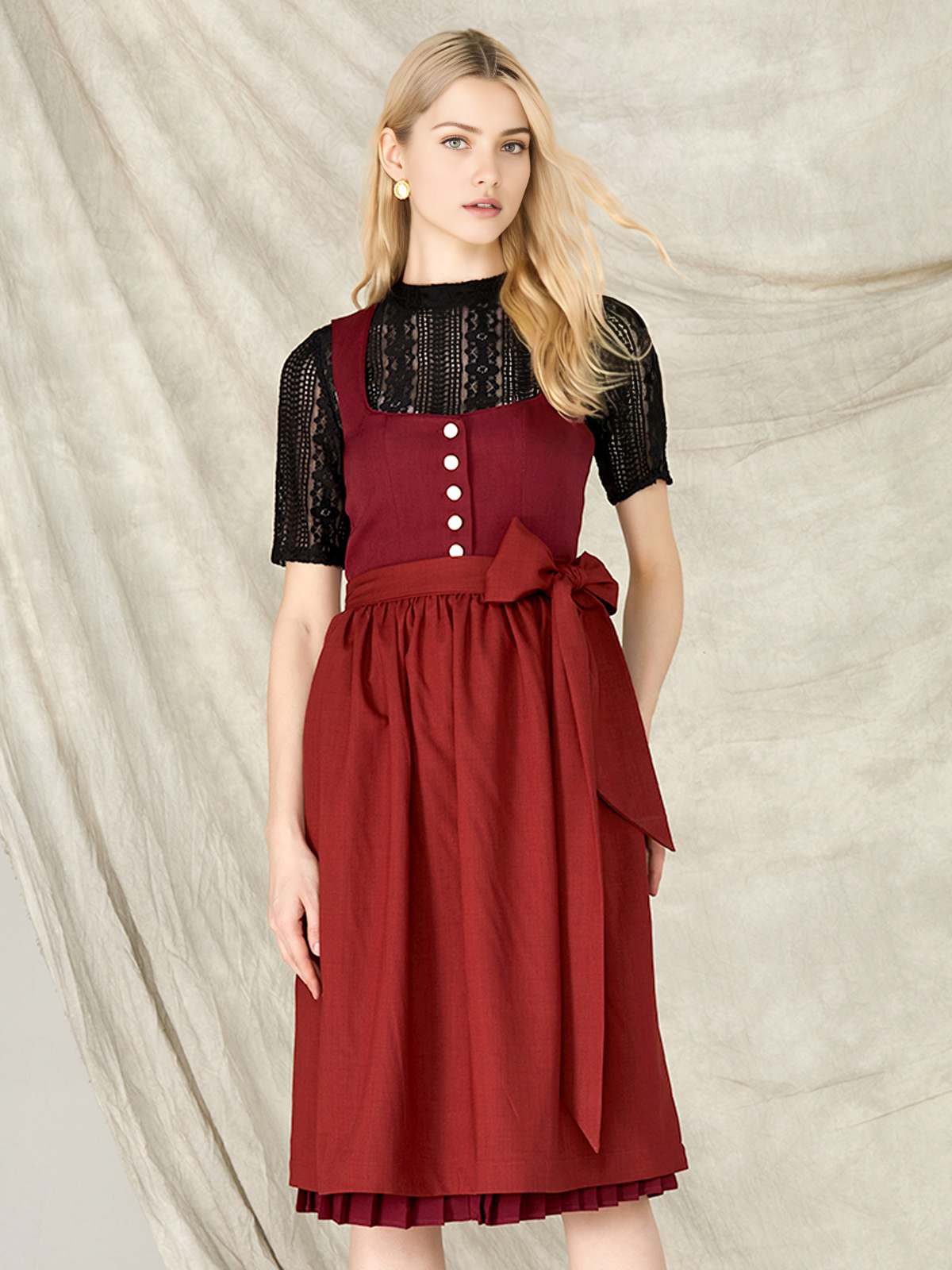Traditionelles rotes Dirndl mit modernem Schnitt