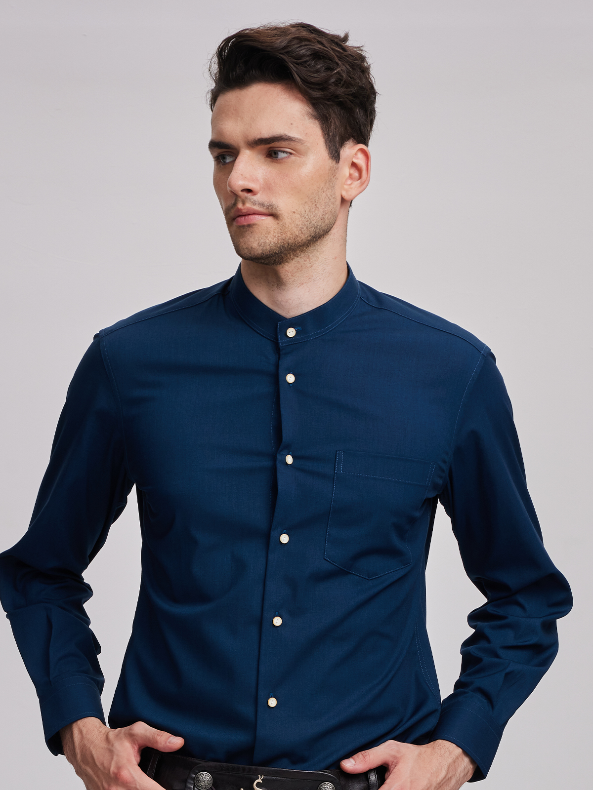 Samt Bluse in Blau